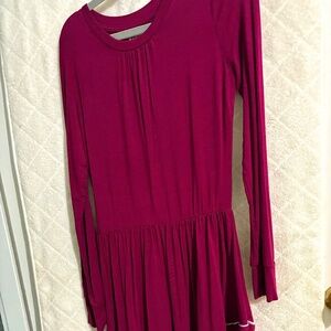 Kidpik girl's Rayon blend dark red lightweight dress below knee. size 10